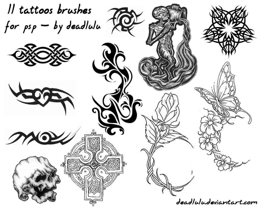 11 Tattoos Brushes For Psp By LaVolpeCimina On DeviantArt