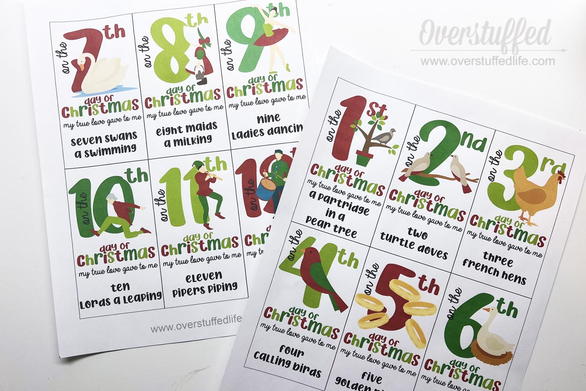 Free Printable 12 Days of Christmas
