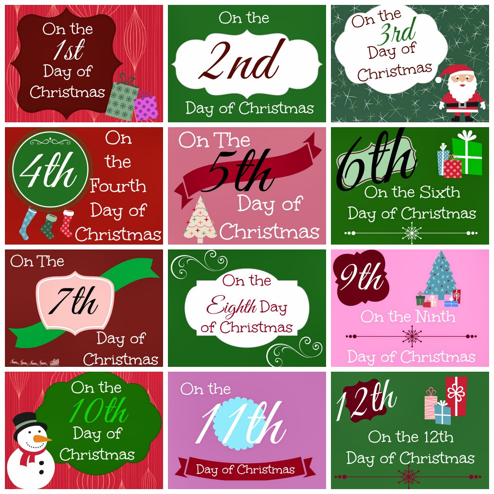 12 Days Of Christmas Printable Tags Free Printable Party Favors