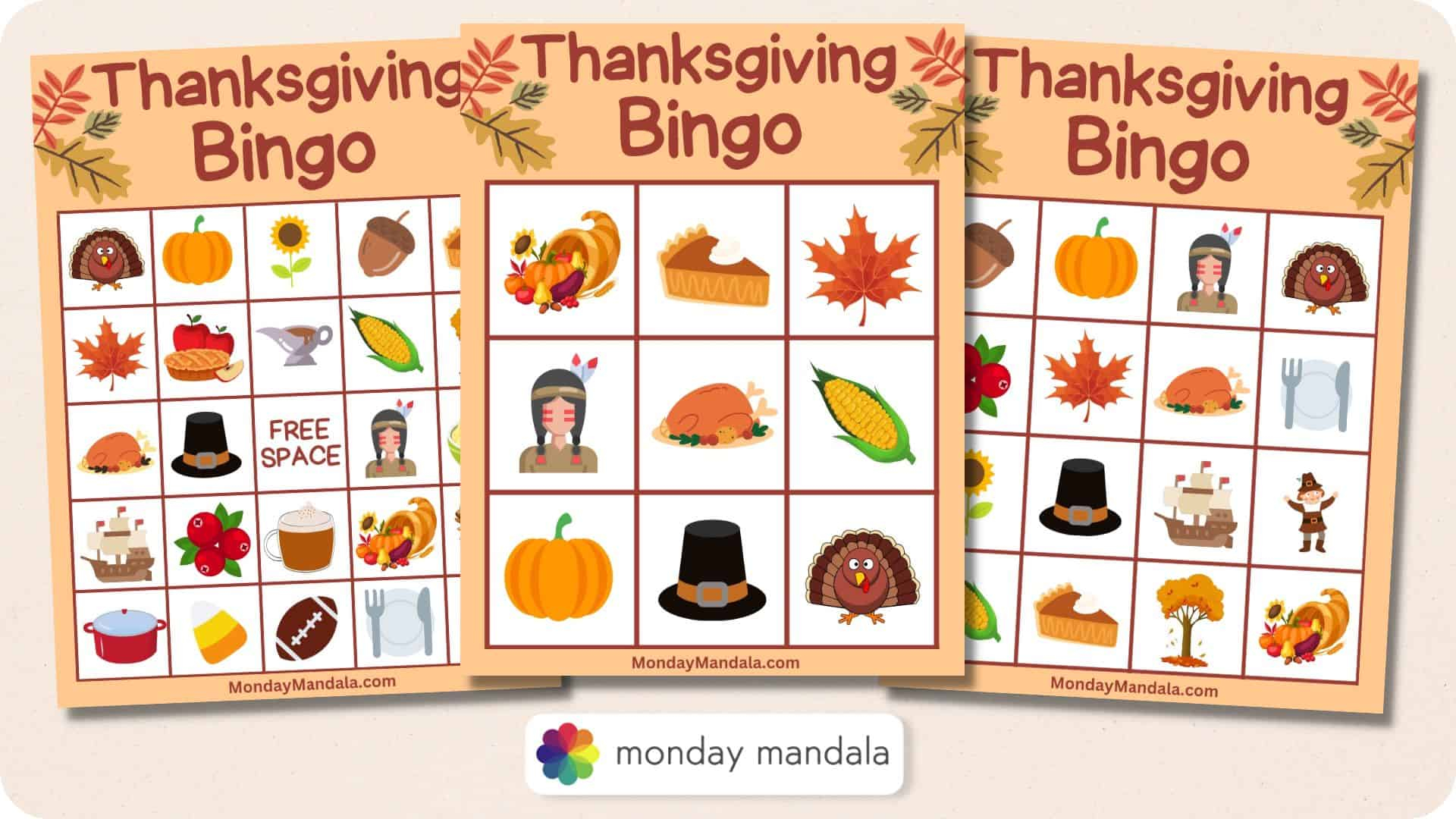 180 Thanksgiving Bingo Cards Free PDF Printables 