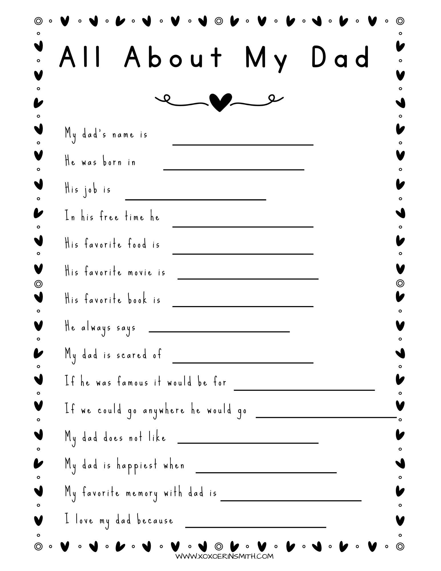 3 Free Father s Day Fill In The Blank Printable Questionnaires Xoxoerinsmith