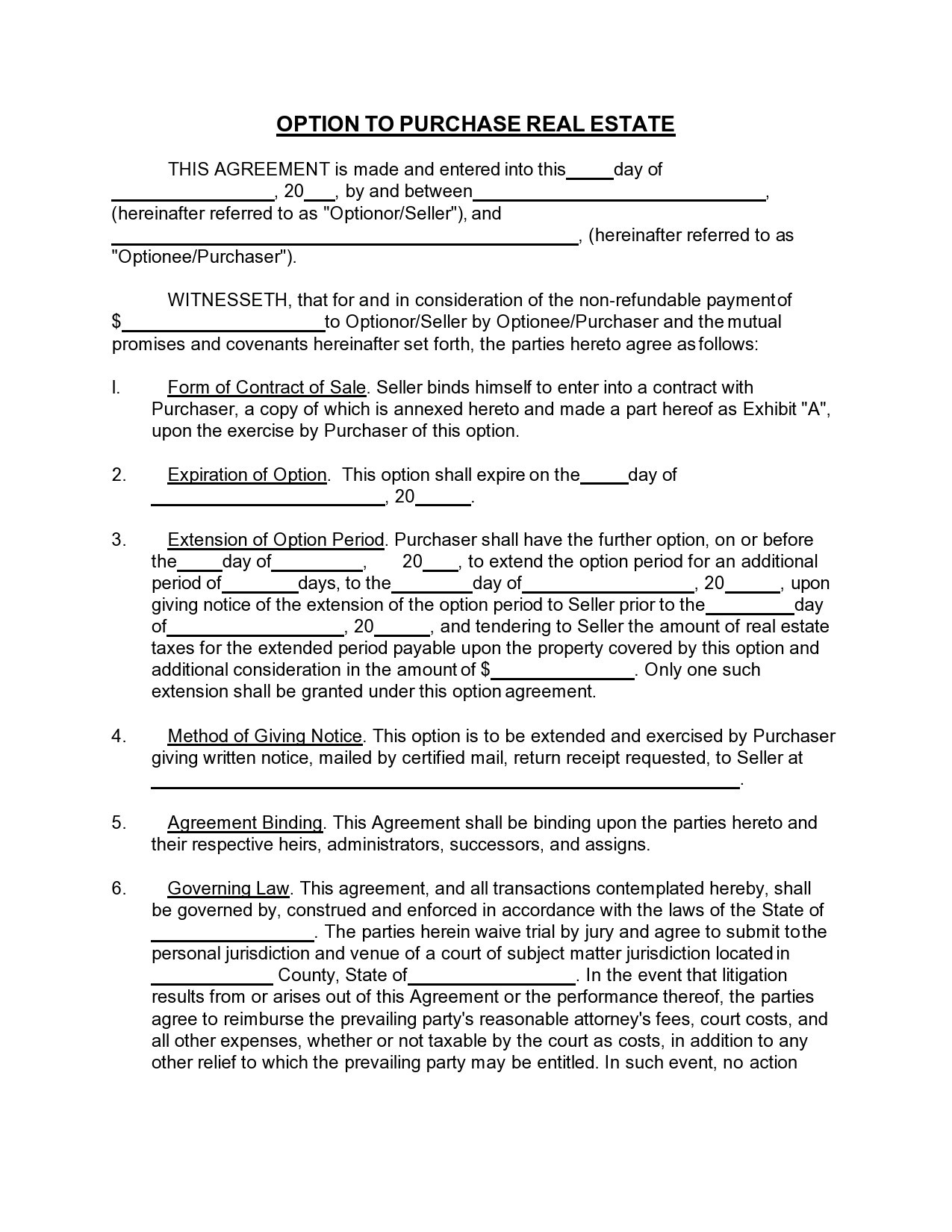 Rent to Own Contract Free Printable