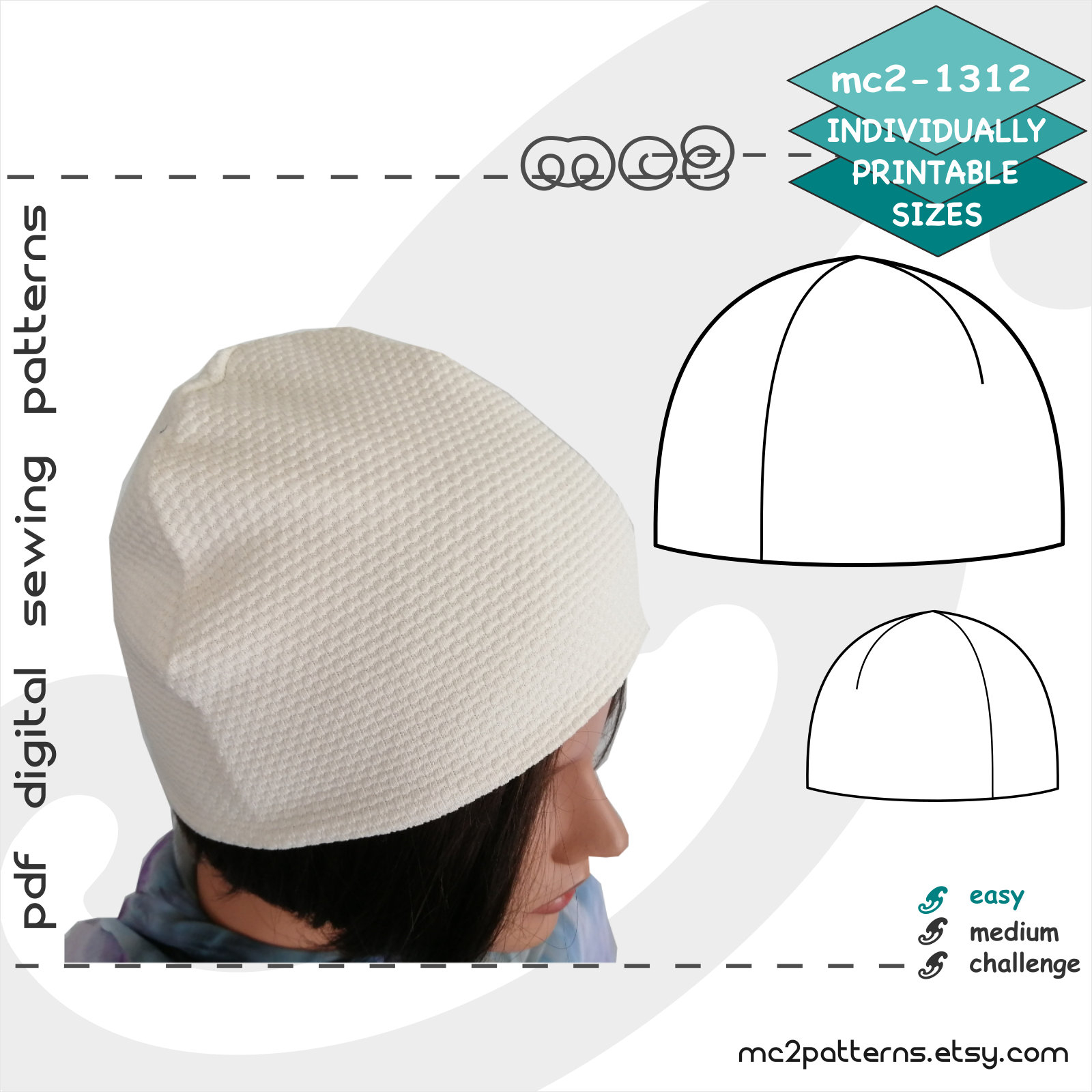 Printable Free Beanie Sewing Pattern