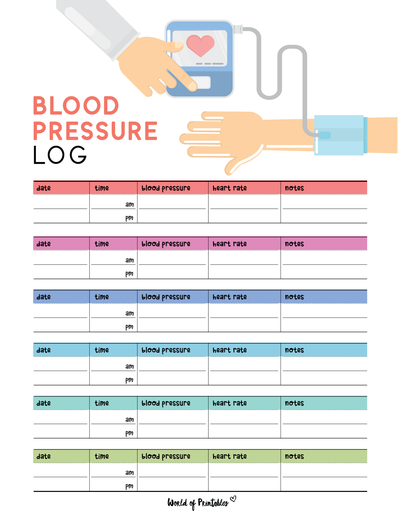 Free Printable Blood Pressure and Weight Log