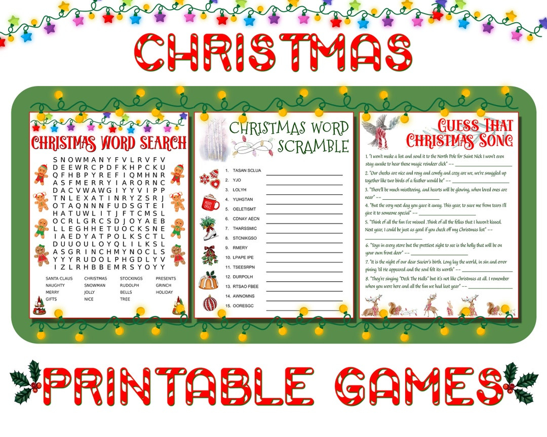Christmas Song Games Printable Free