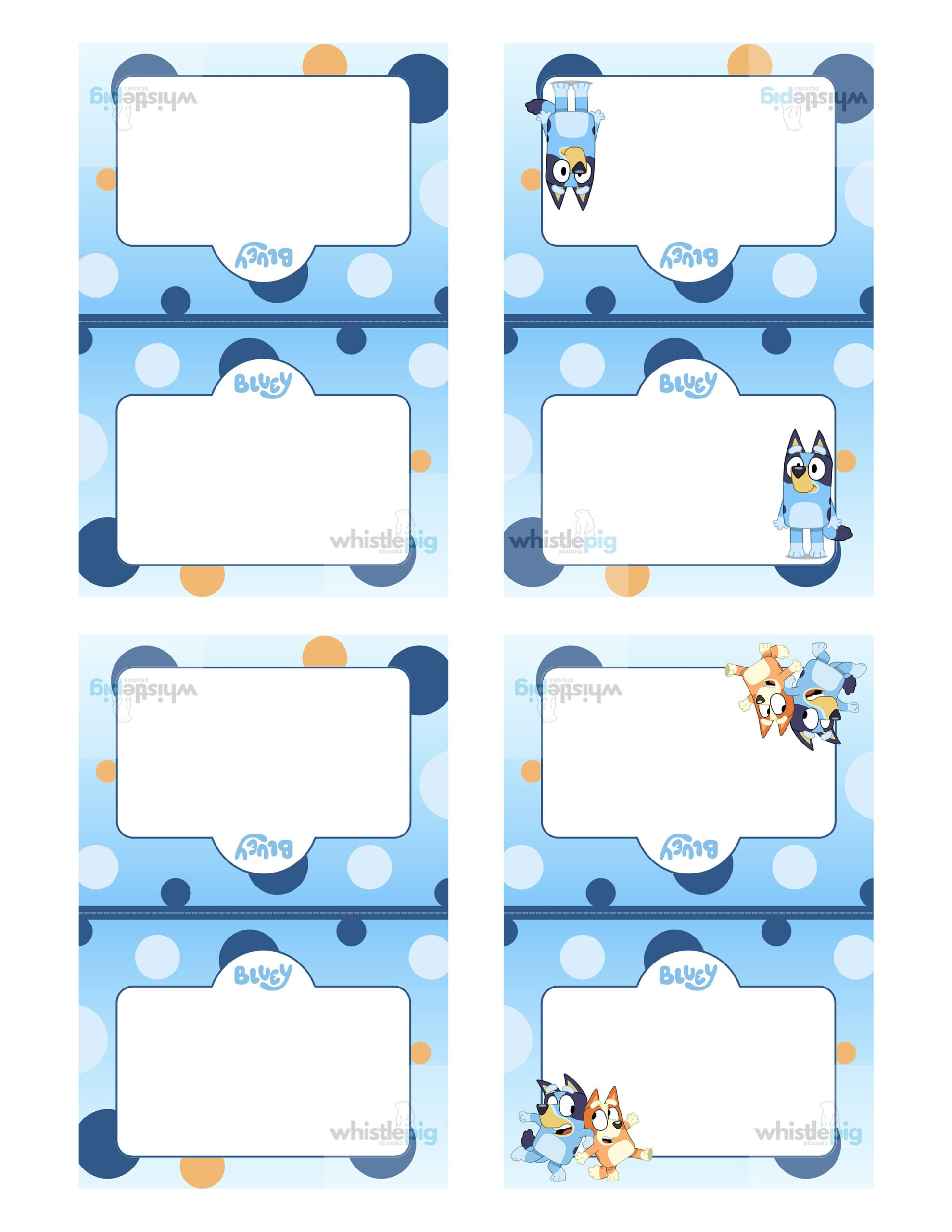 Free Printable Bluey Party Food Labels