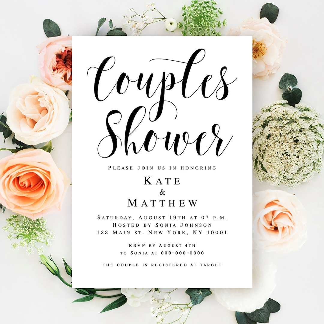 Couples Shower Invitation Template Wedding Shower Invitation Instant Download Couples Shower Template Couples Wedding Shower Invites vm31 Etsy