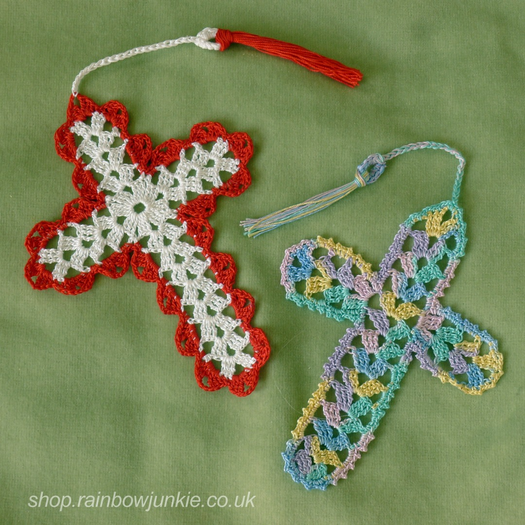 Cross Bookmark Two Patterns Rainbow Junkie