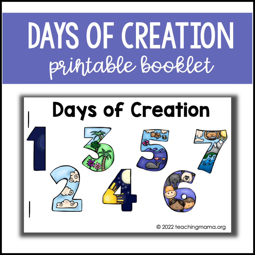 Free Printable Printable 7 Days of Creation
