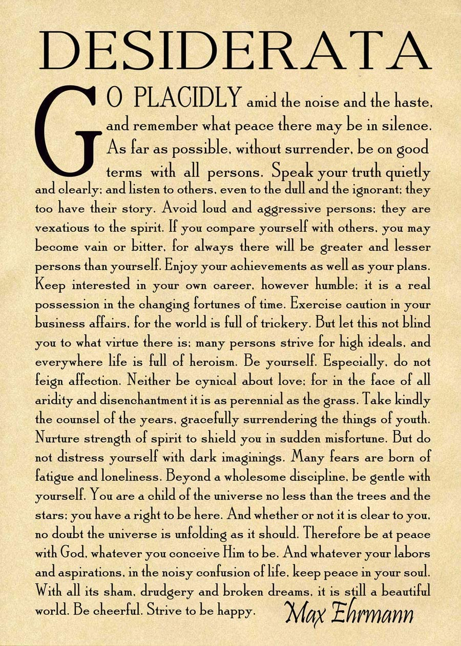 Free Printable English Desiderata Poem