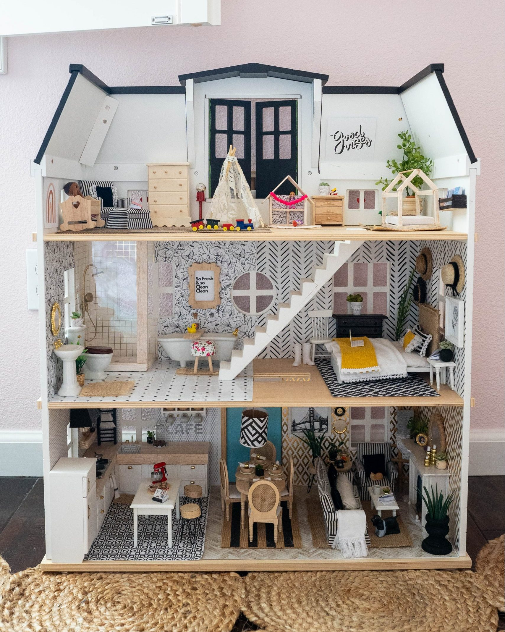 DIY Dollhouse Decor Free Miniature Wallpaper And Tile Printables Treehouse Threads