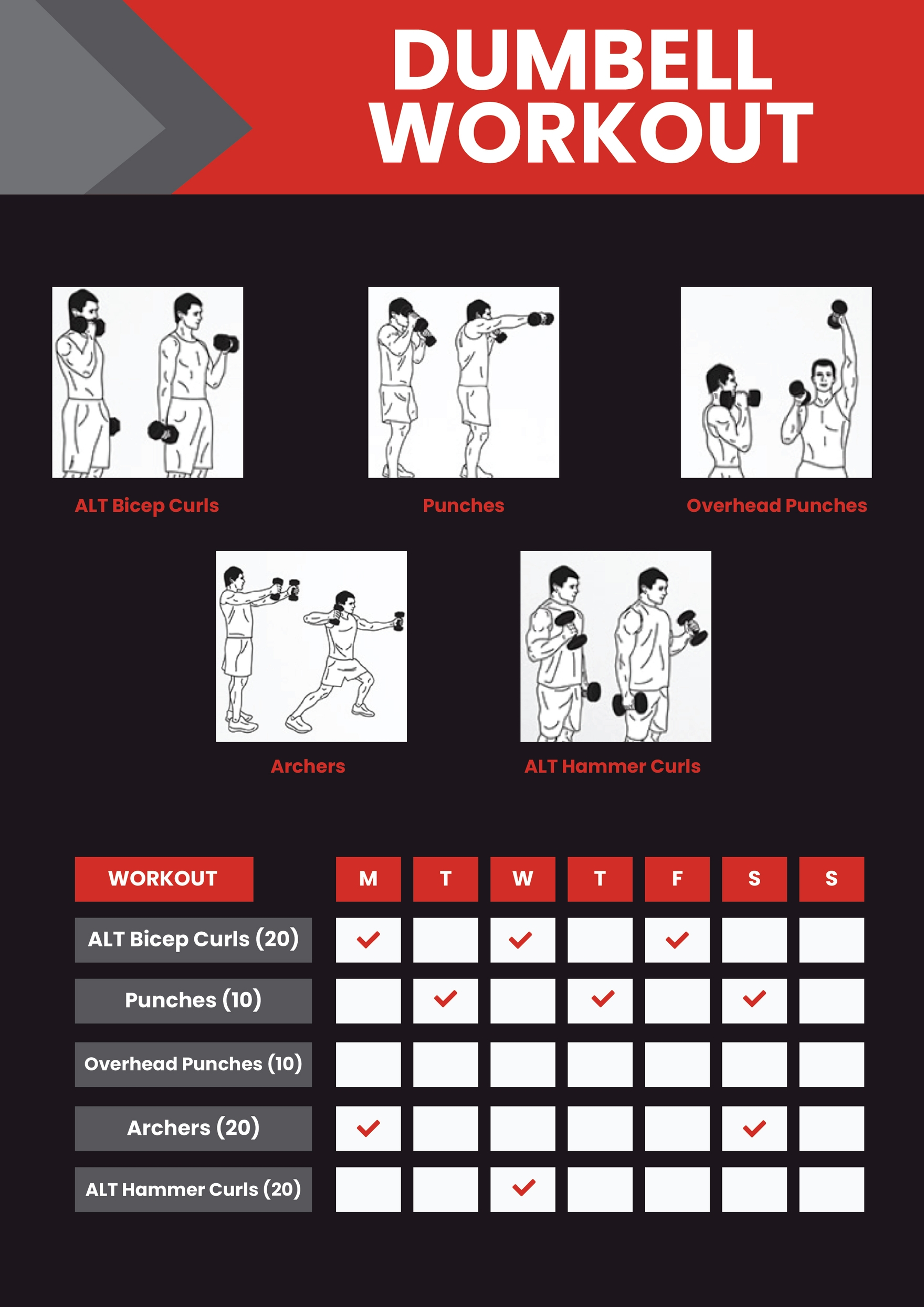 Free Printable Dumbbell Exercise Chart
