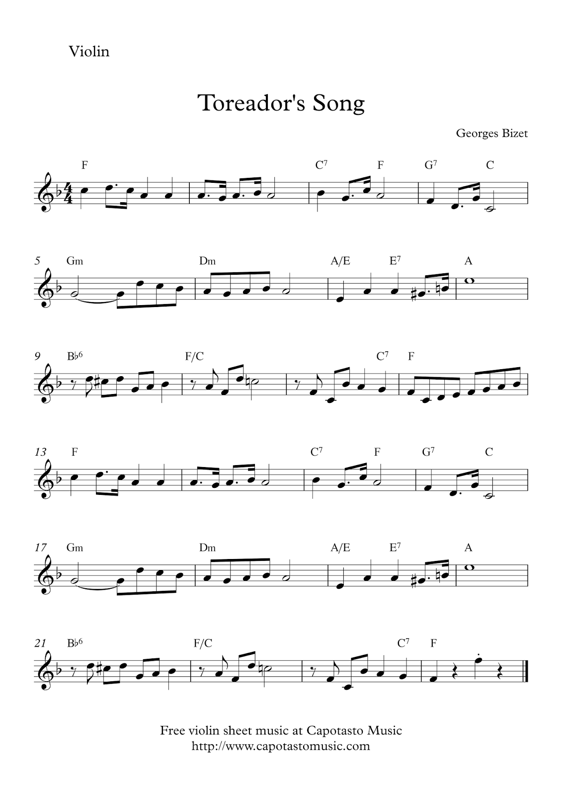 Free Printable Violin Sheet Music Popular Songs