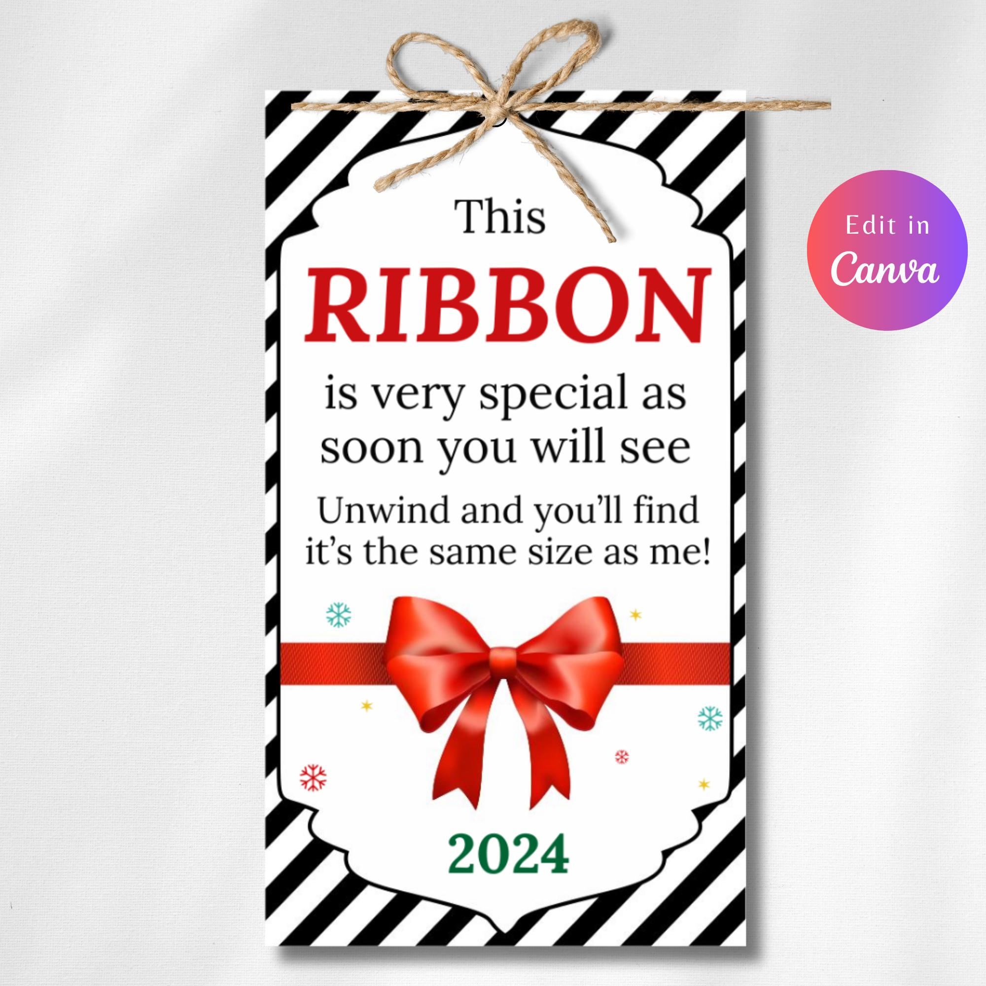 Editable CHRISTMAS RIBBON ORNAMENT Tag Printable Christmas Ribbon Instructions Tag Ornament Kids Keepsake Instant Download Etsy