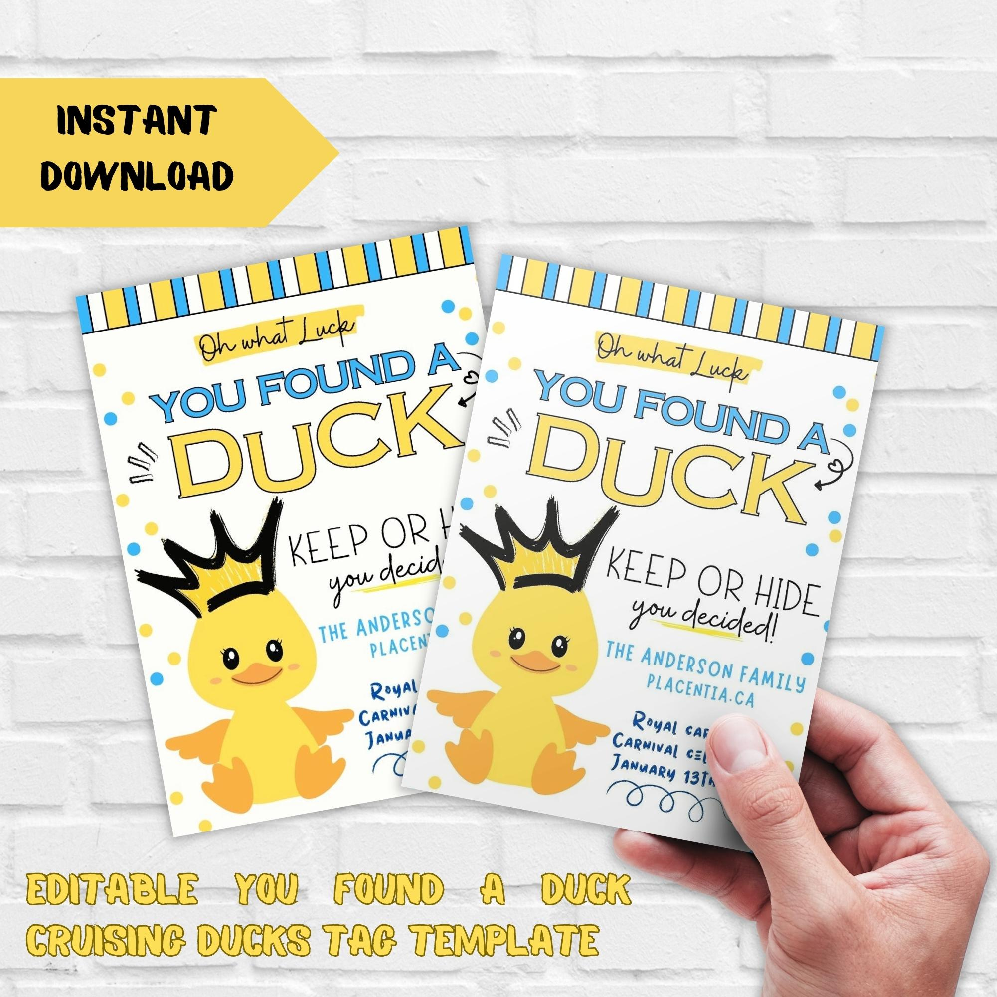 Cruise Duck Tags Free Printable