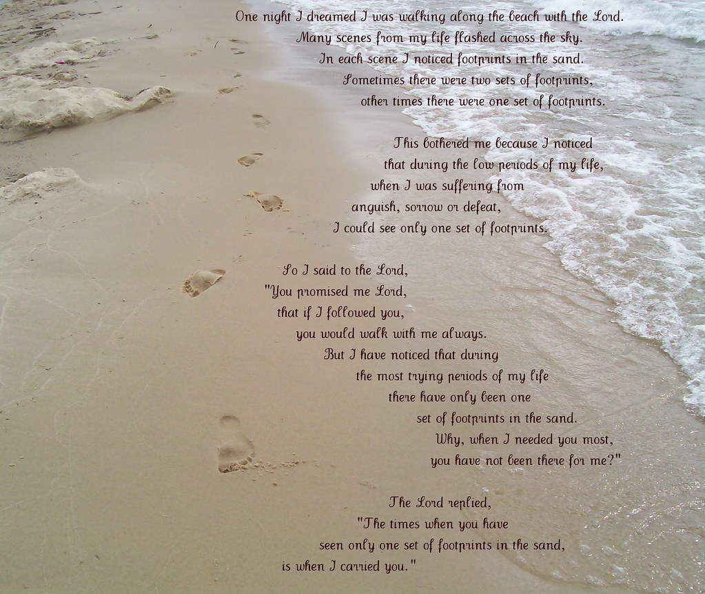 Footprints In The Sand Poem By Mary Stevenson This Is In Flickr