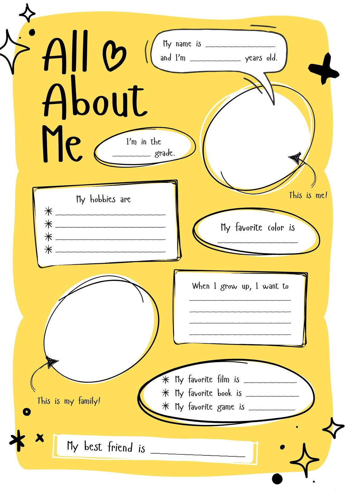 Get to Know You Worksheet Free Printable