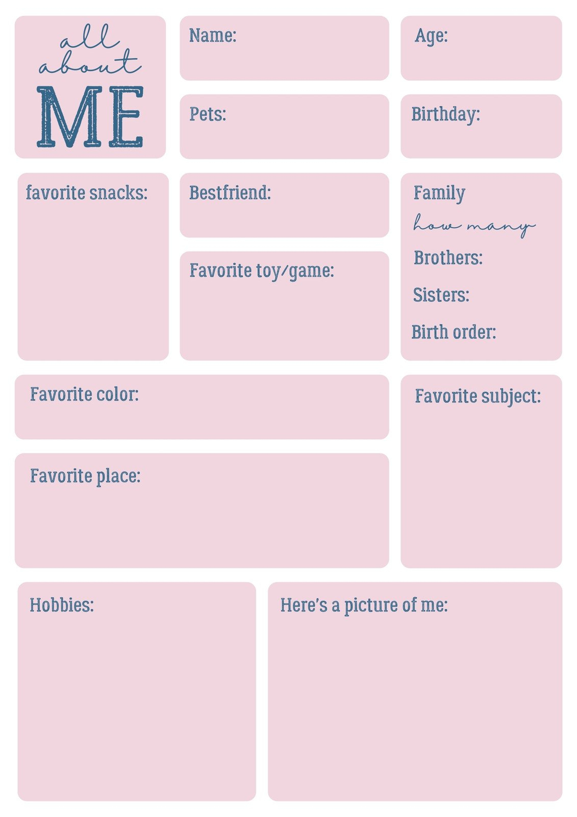 Free Printable Get to Know You Worksheet For Adults