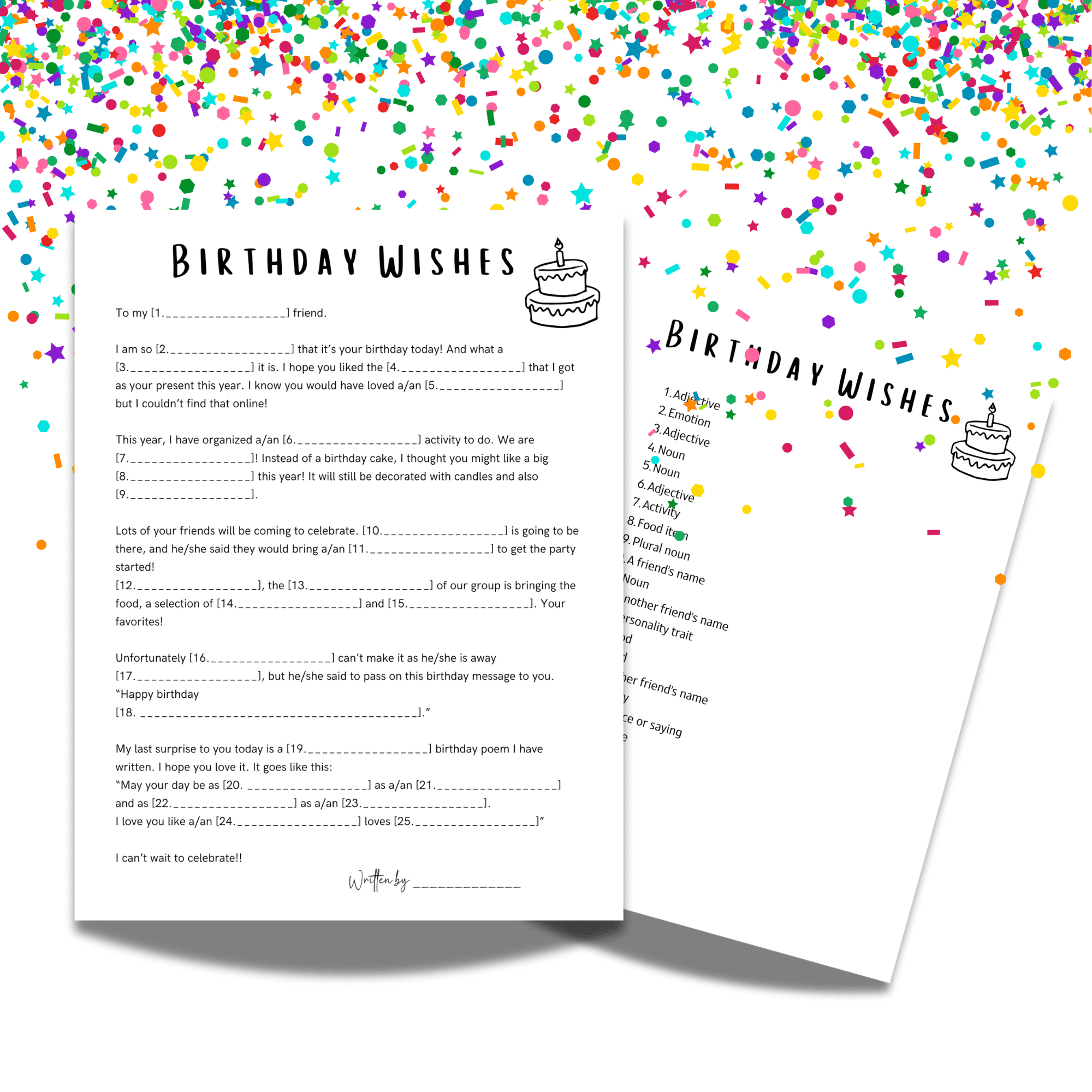 Birthday Mad Libs Printable Free