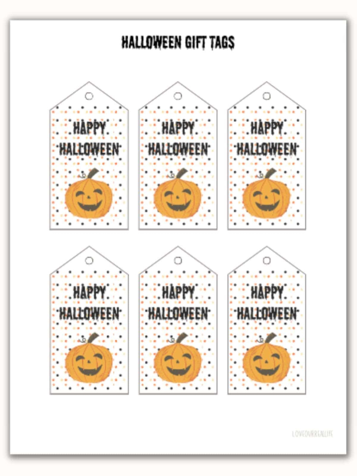 Free Happy Halloween Gift Tag Printables Love Our Real Life