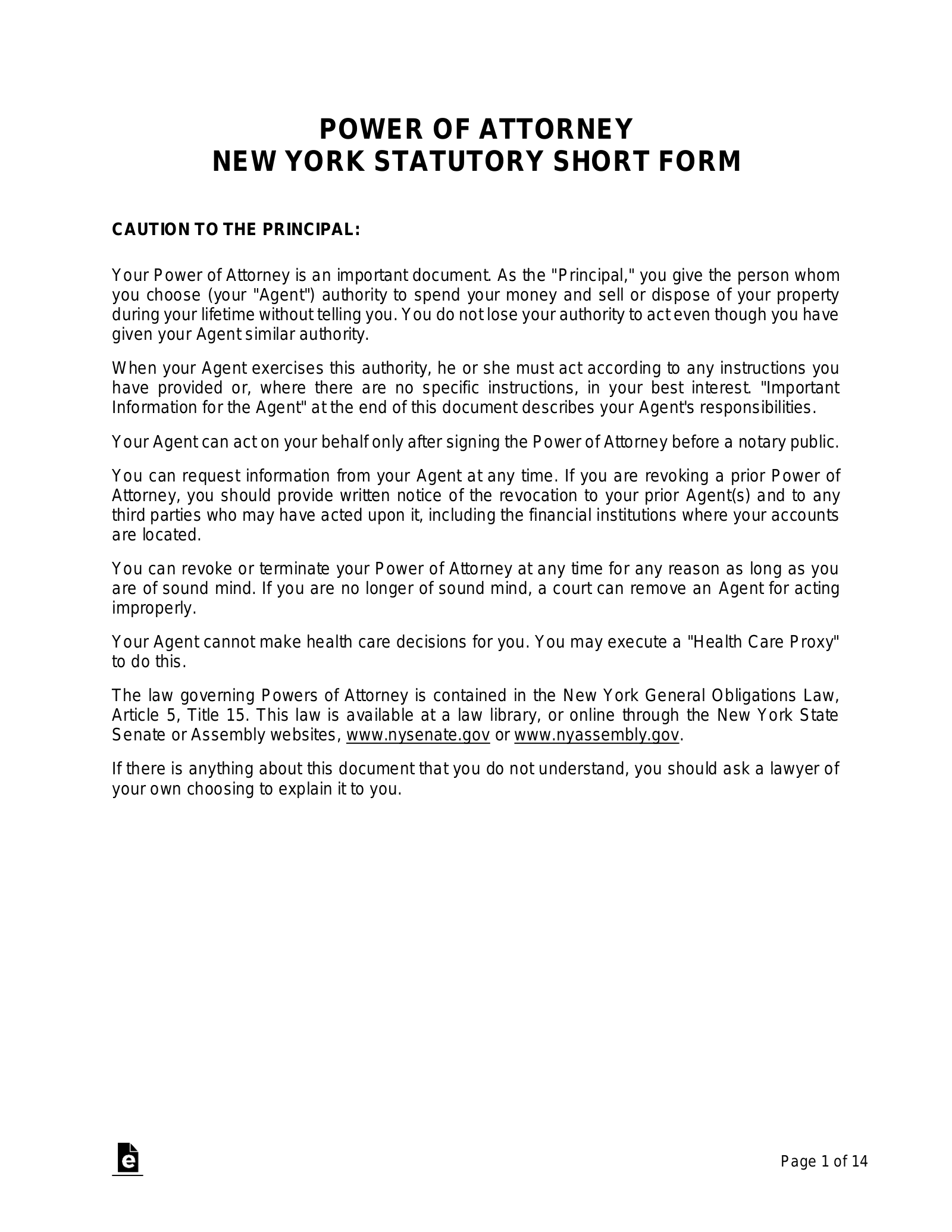 Free Power of Attorney Printable Form
