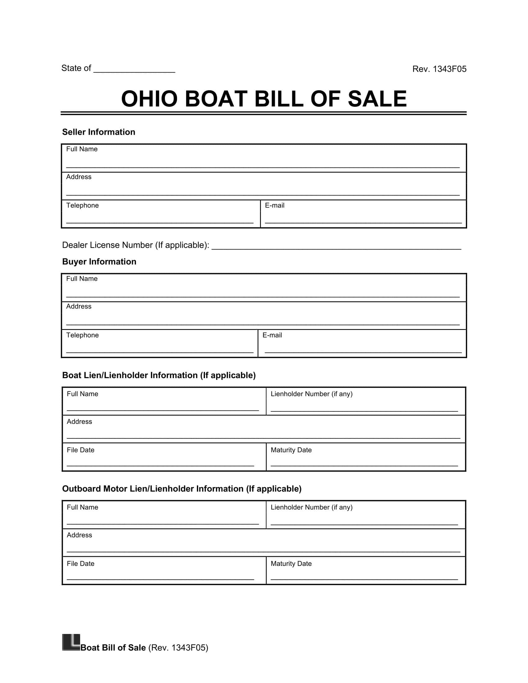 Free Printable Bill of Sale For a Boat