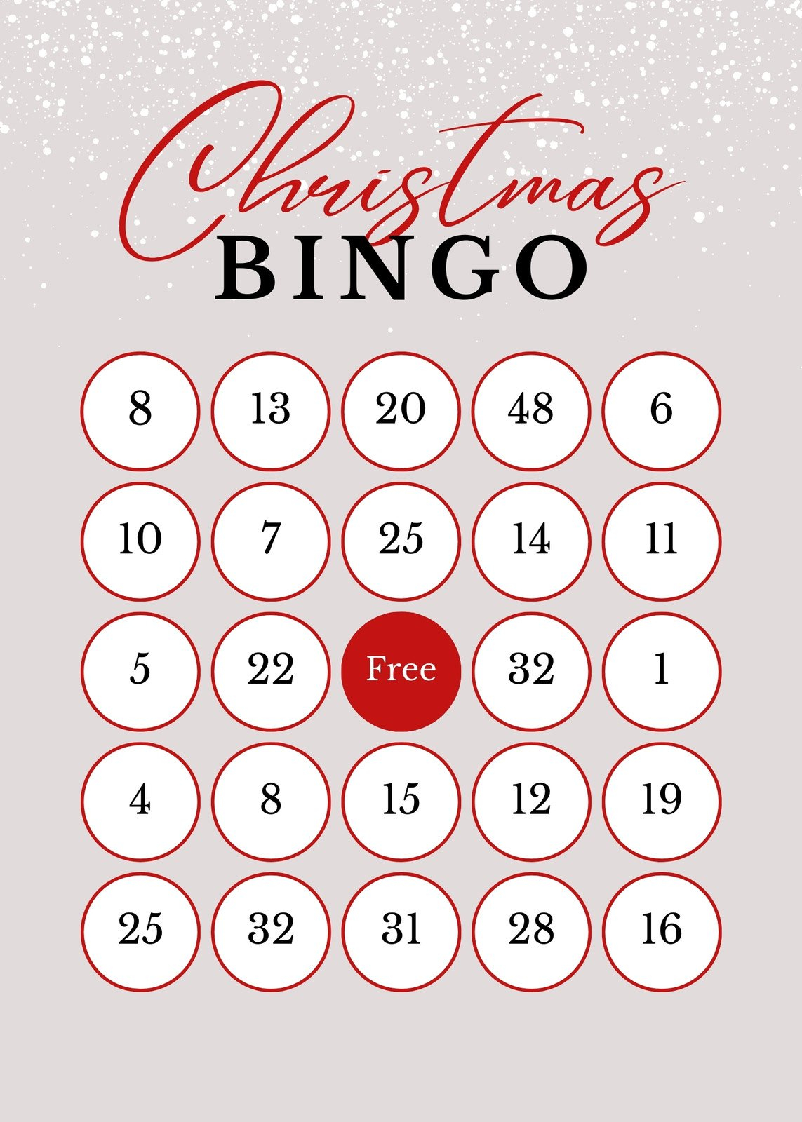 Free Printable Christmas Bingo Card Templates Canva