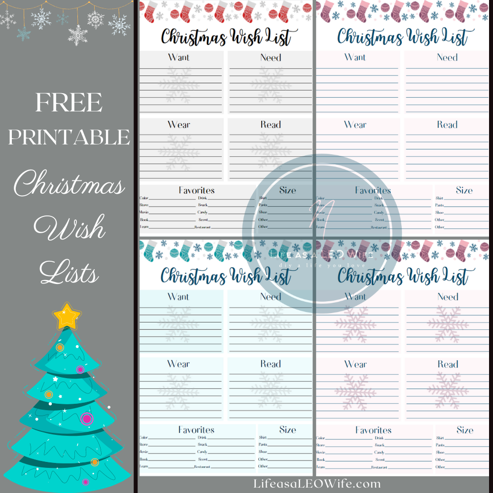 Free Printable Christmas Wish List For Adults