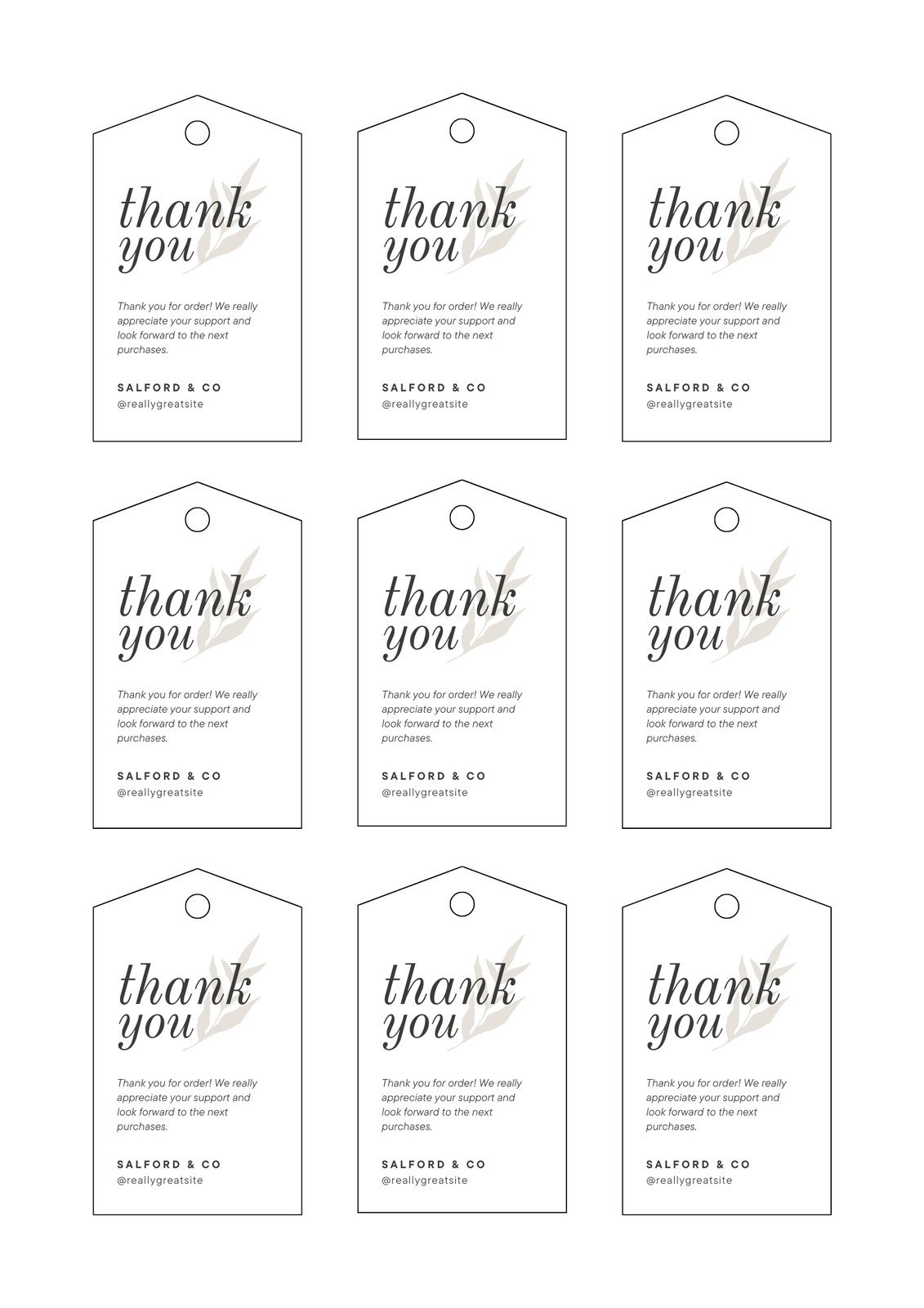 Free Printable Customizable Tag Templates Canva