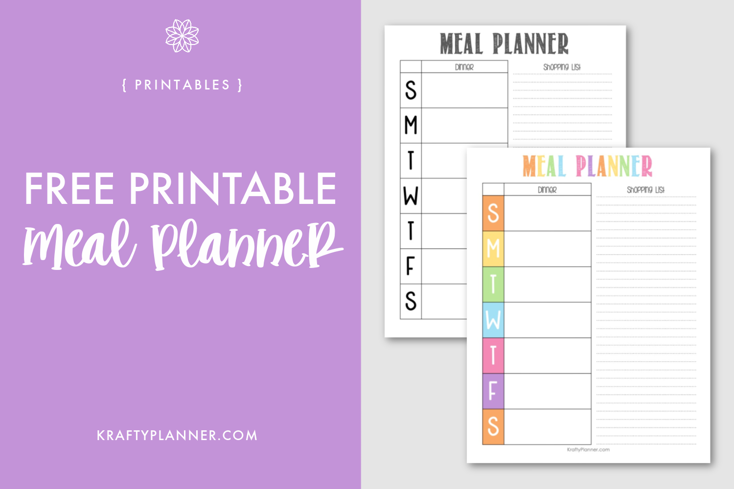 Weekly Meal Planner Free Printable