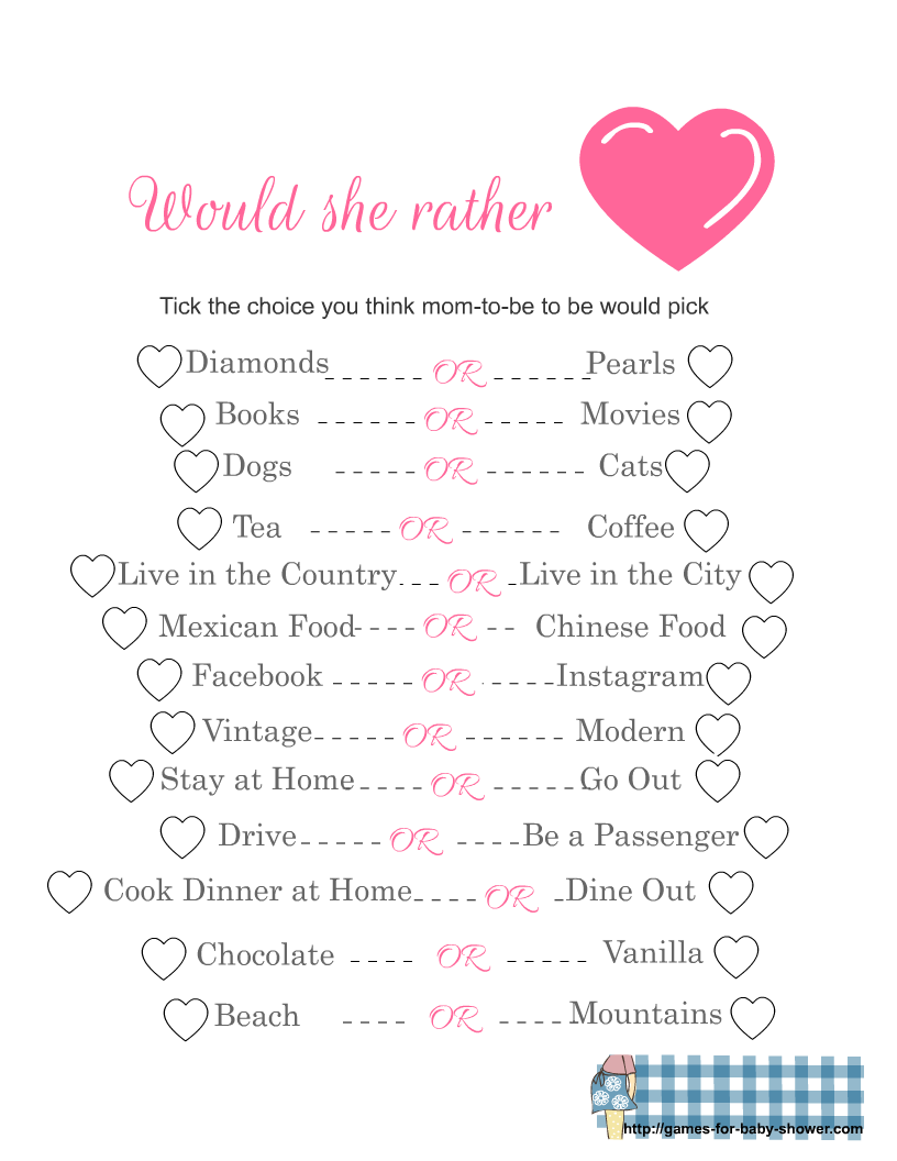 Gender Reveal Games Printable Free