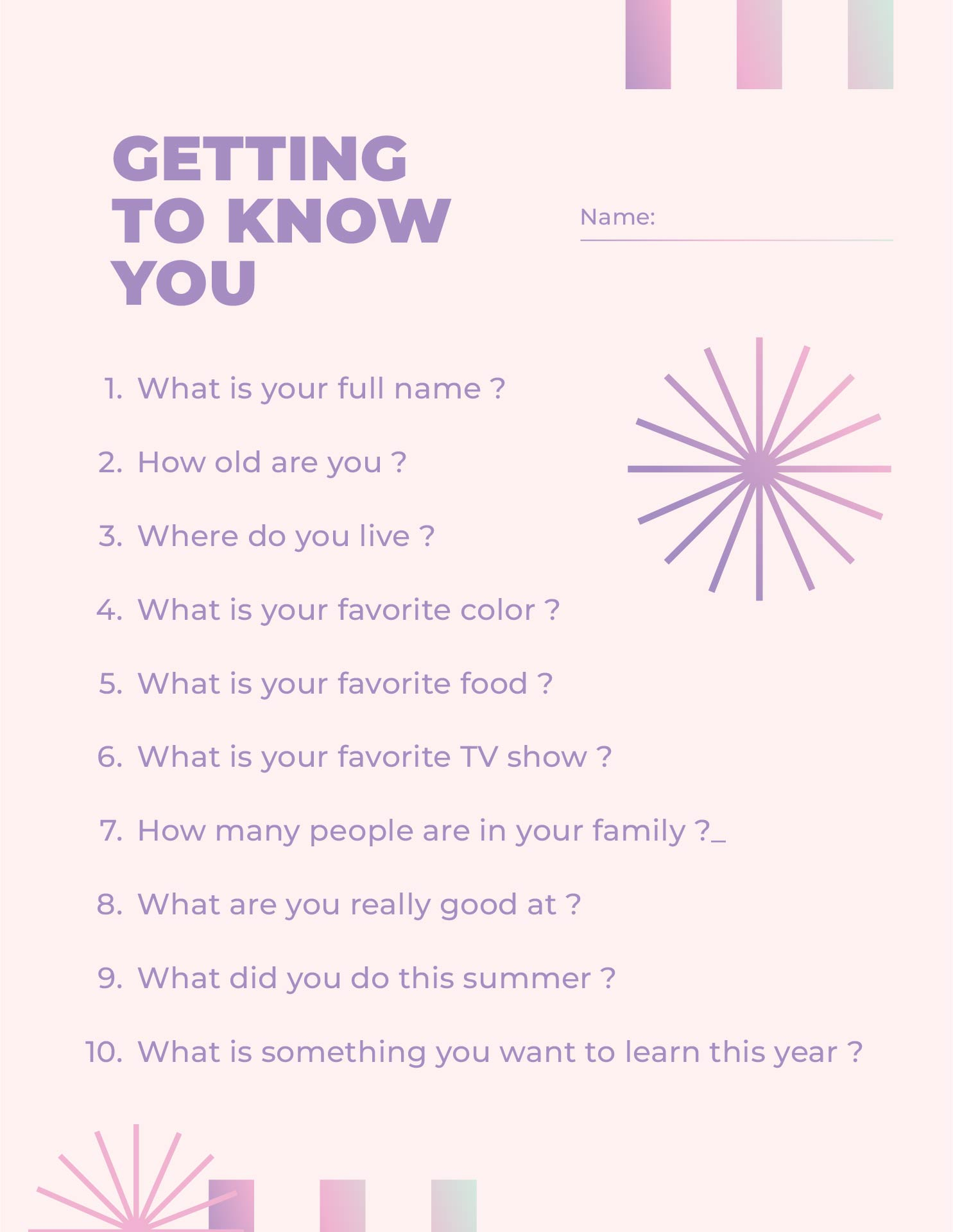 Getting To Know You For Adults 10 Free PDF Printables Printablee
