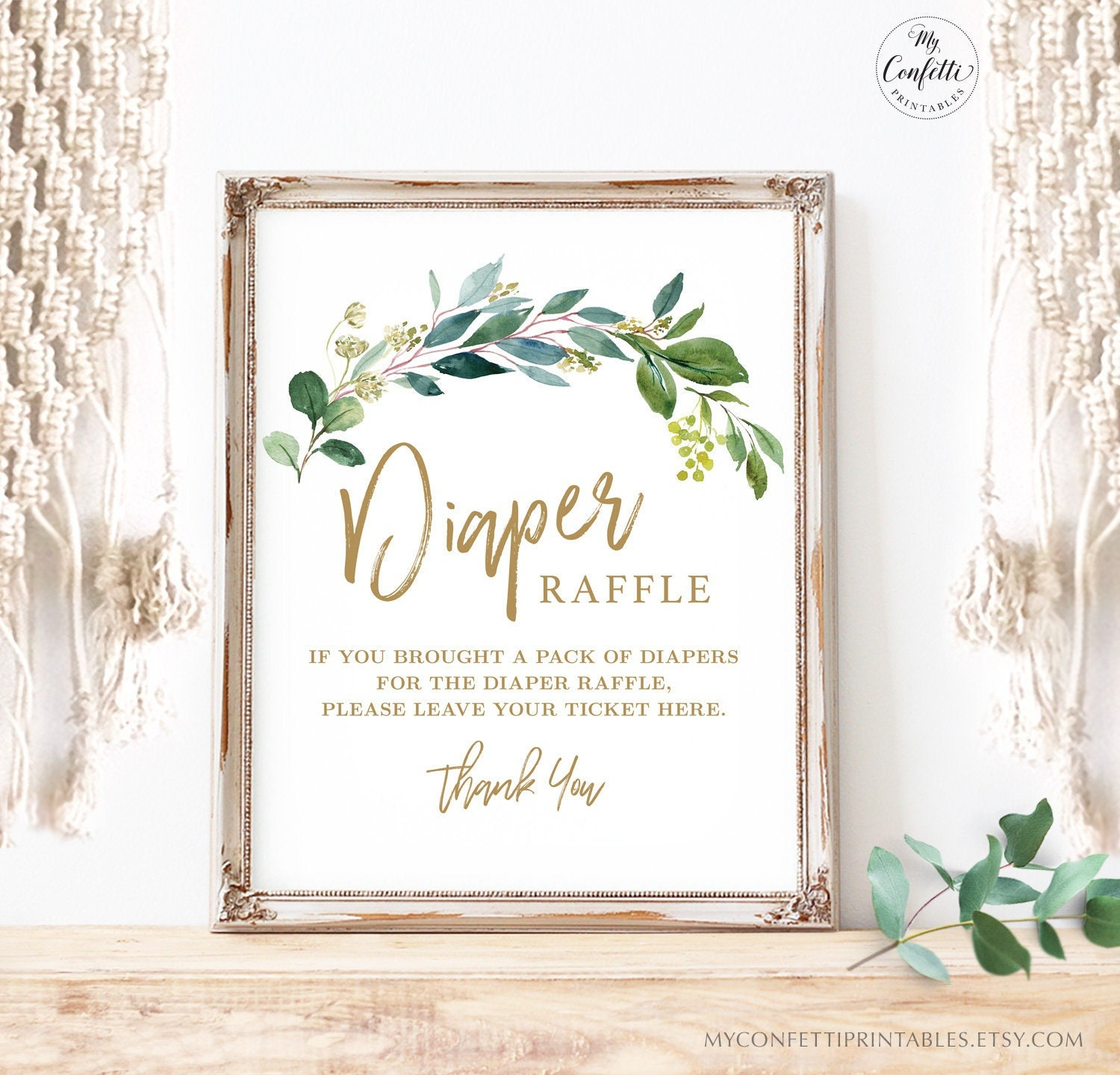 Diaper Raffle Sign Free Printable