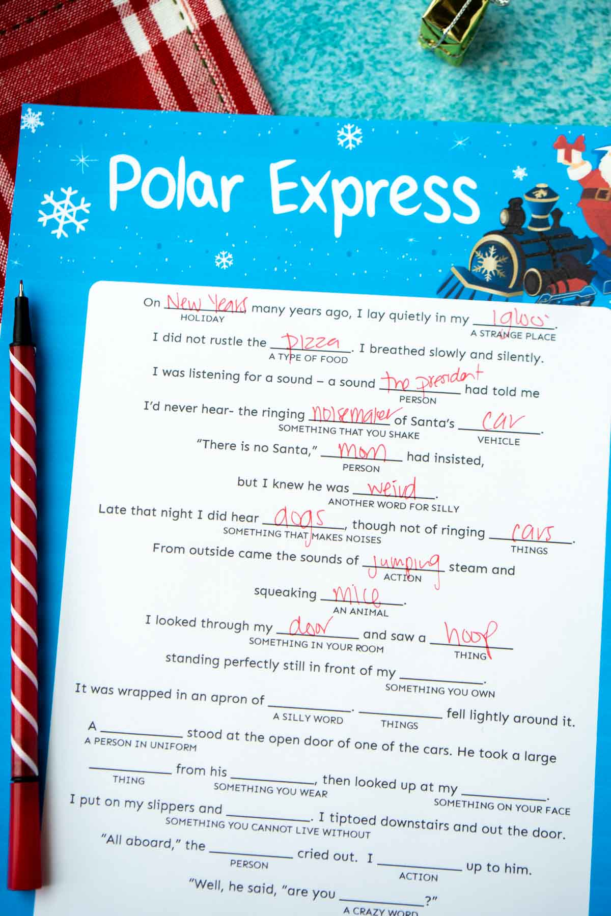 Free Christmas Mad Libs Printables