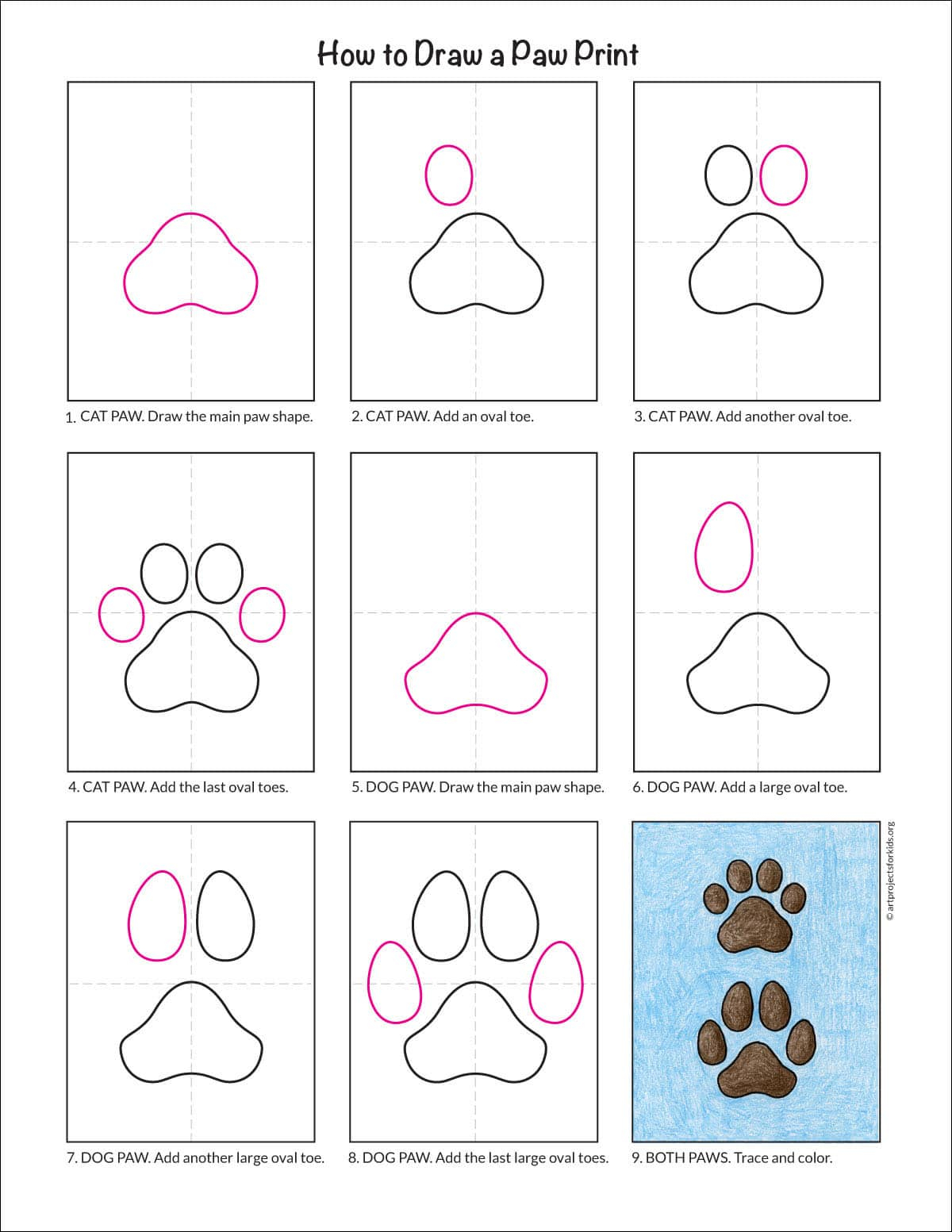 Printable Dog Paw Prints Free