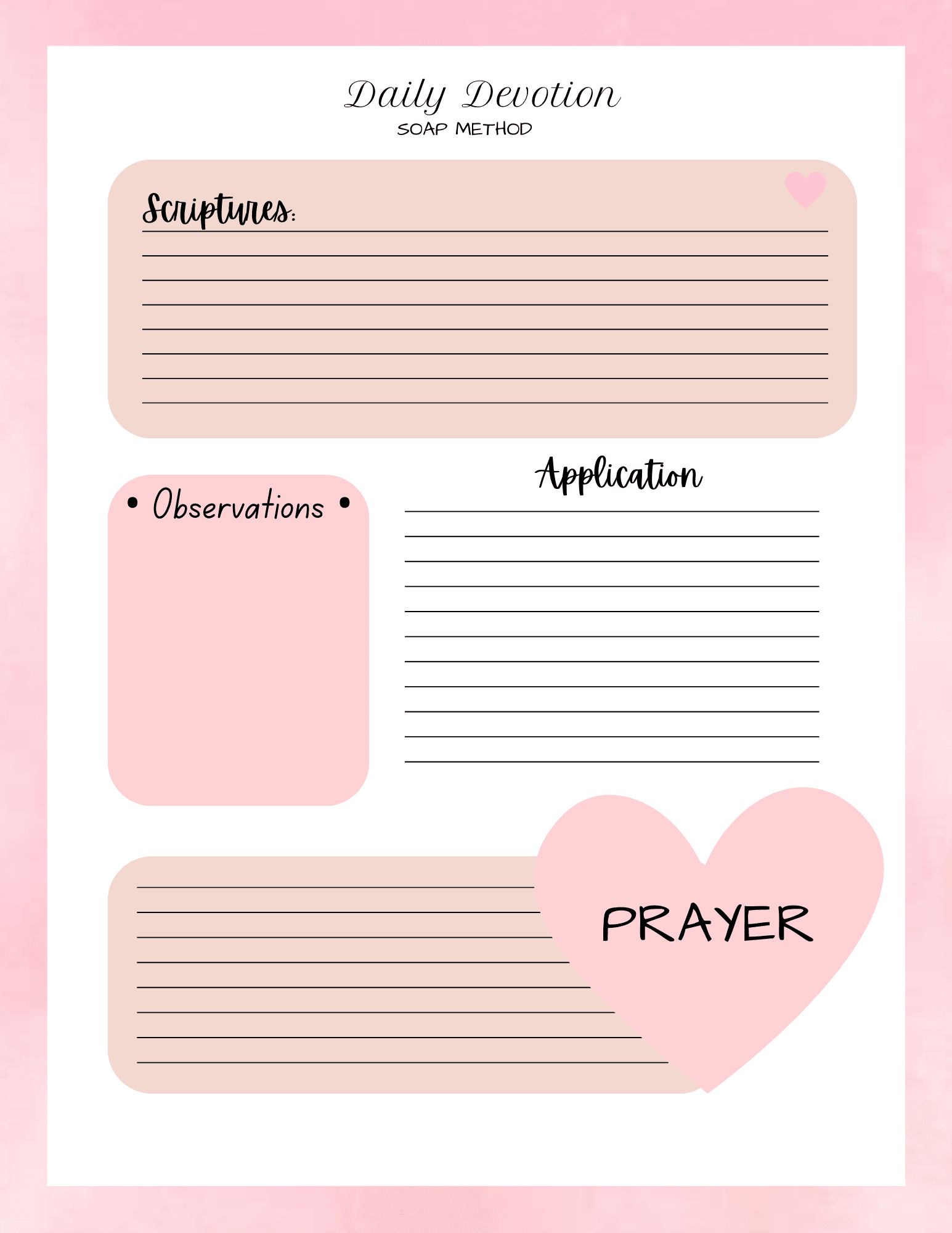 Soap Bible Study Method Free Printable