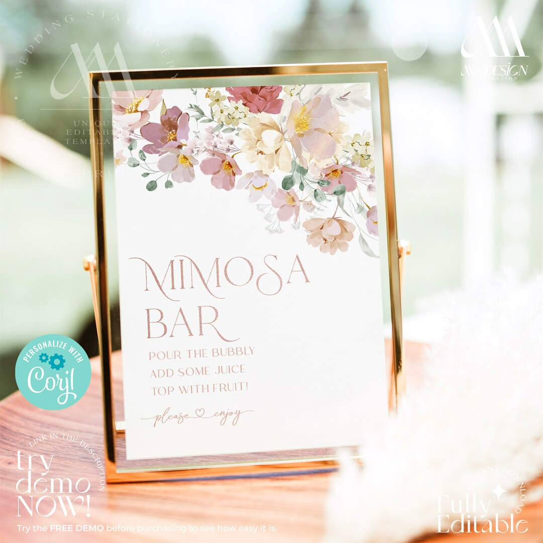 Mimosa Bar Printable Sign Free