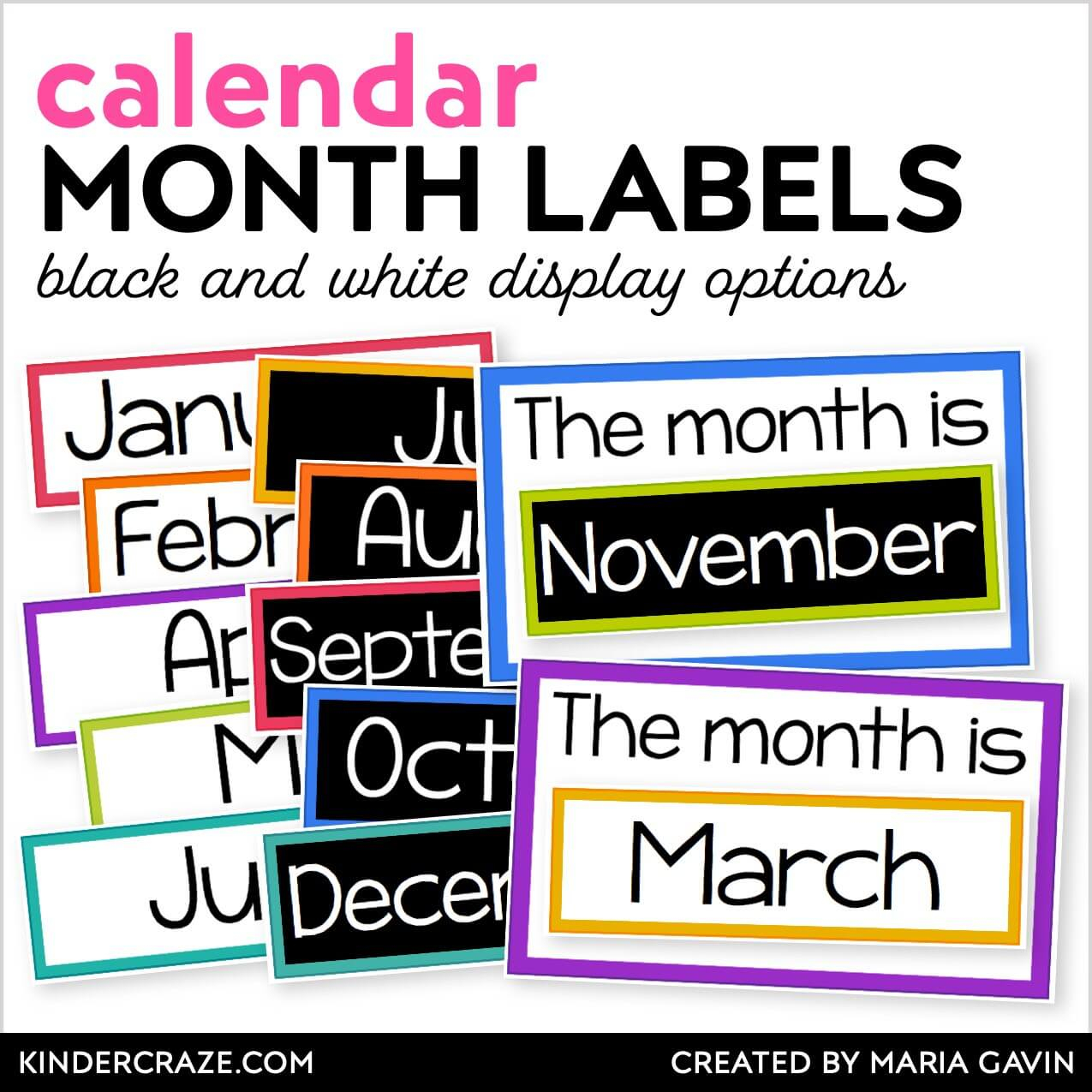 Free Printable Months of The Year Labels