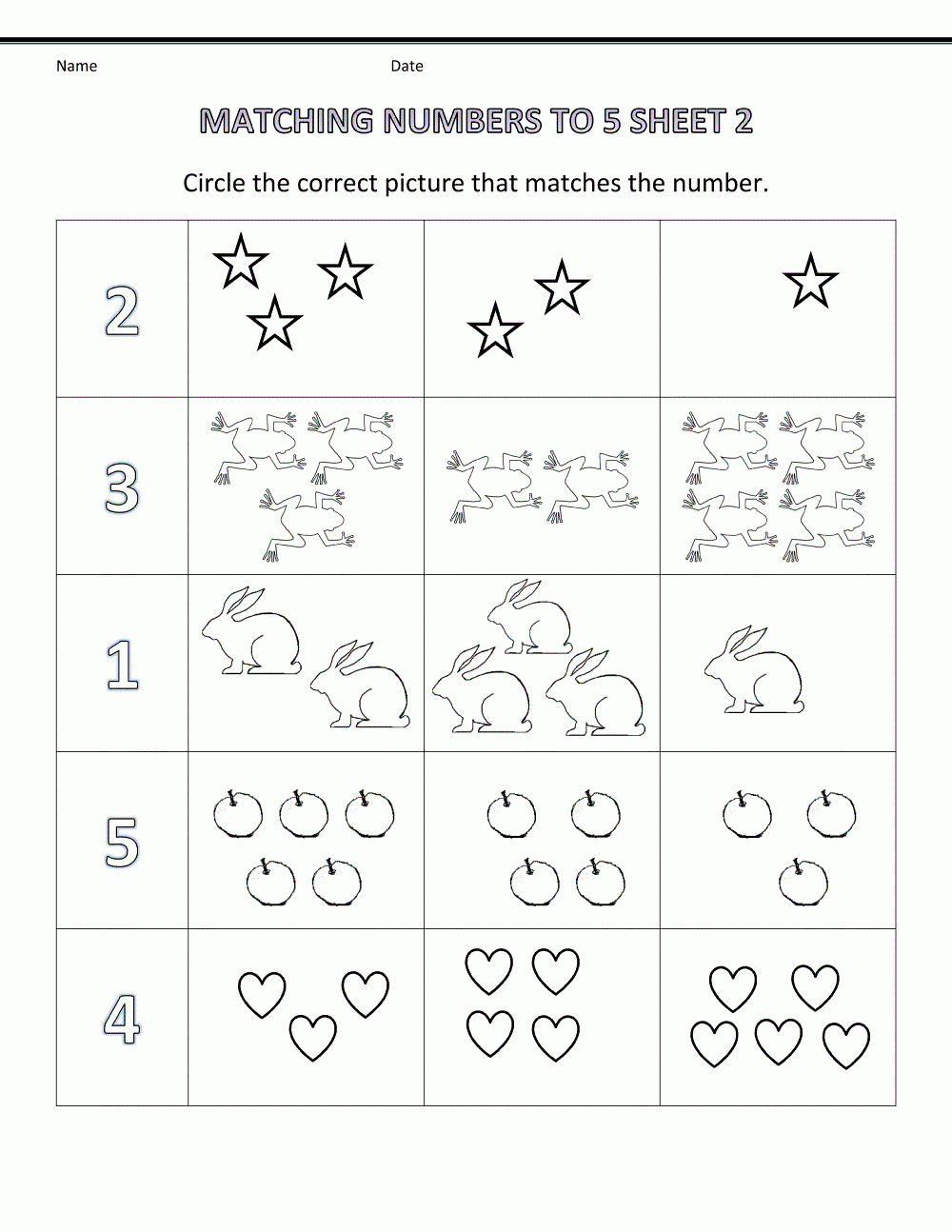 Free Printable Worksheets For Preschool Math