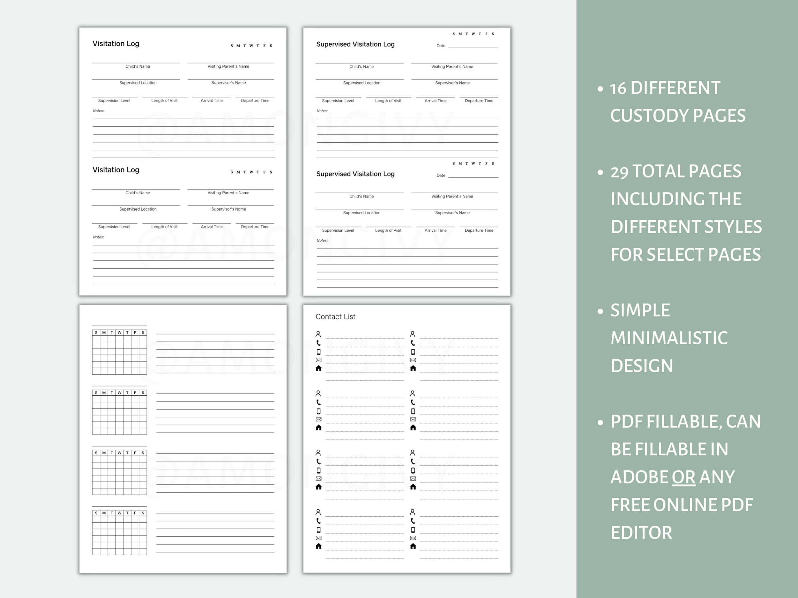 Free Printable Custody Documentation Binder