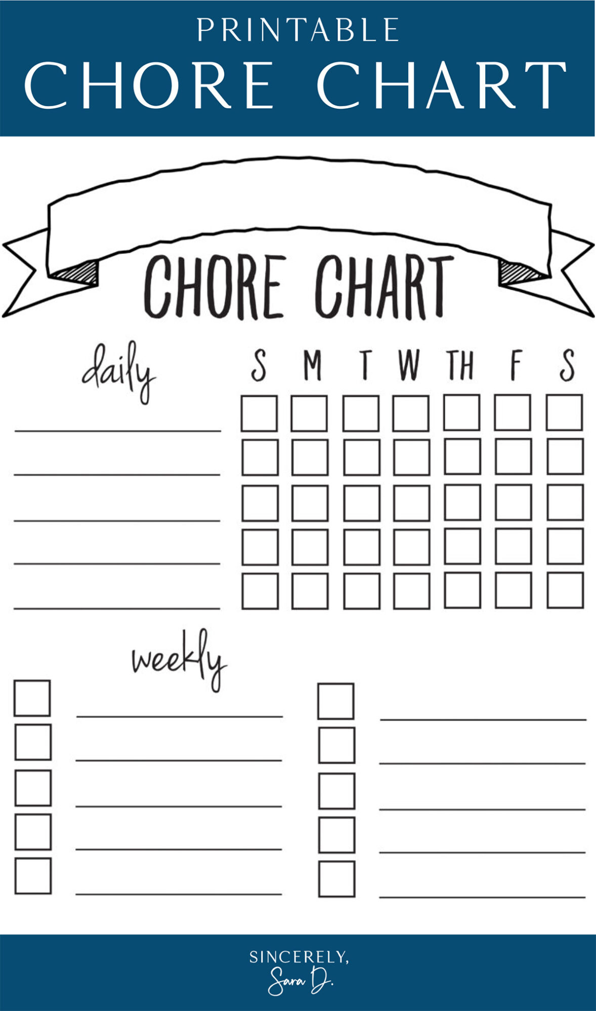 Free Printable Editable Chore Chart