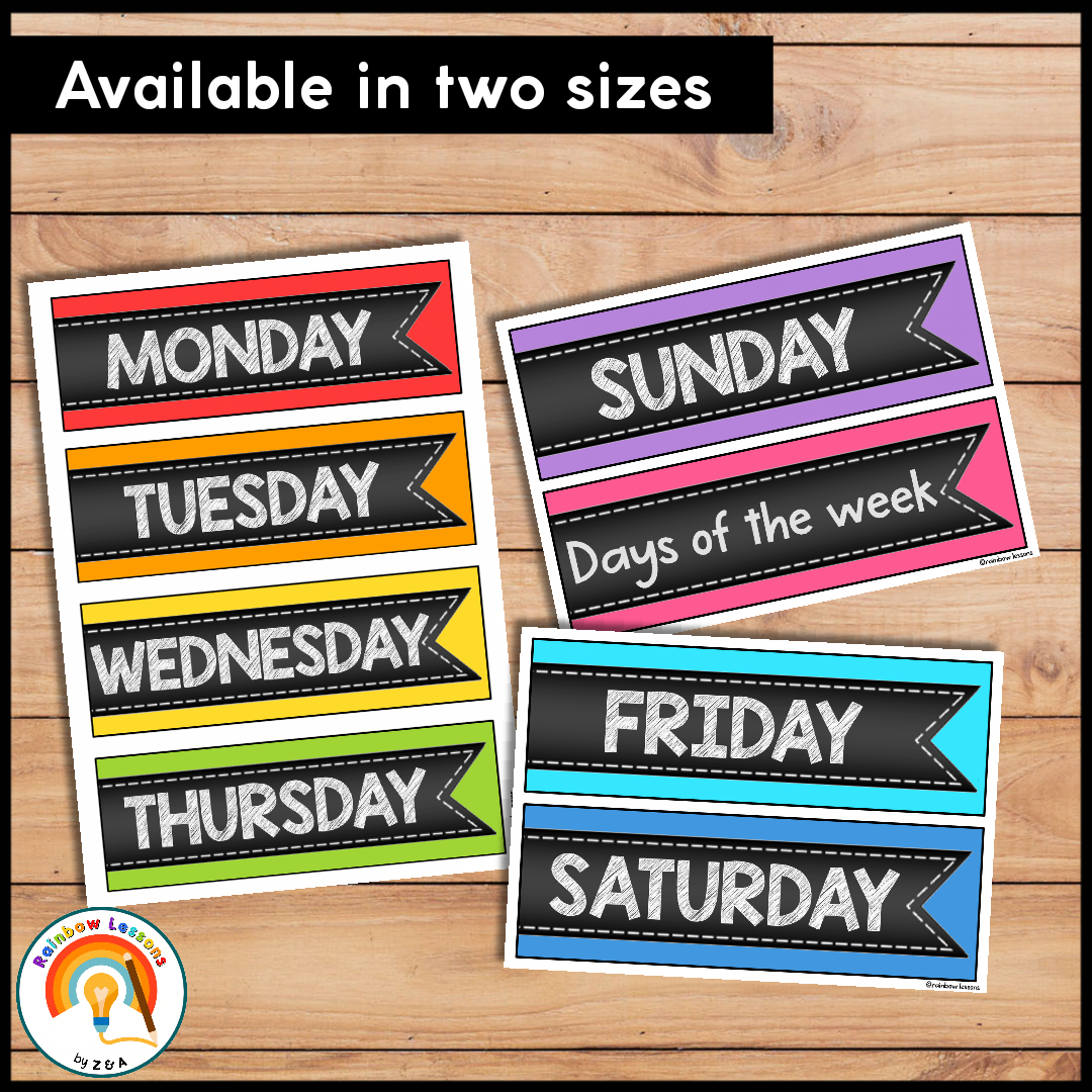 Printable Days Of The Week Labels Calendar Headers Classroom Decor Labels Made By Teachers