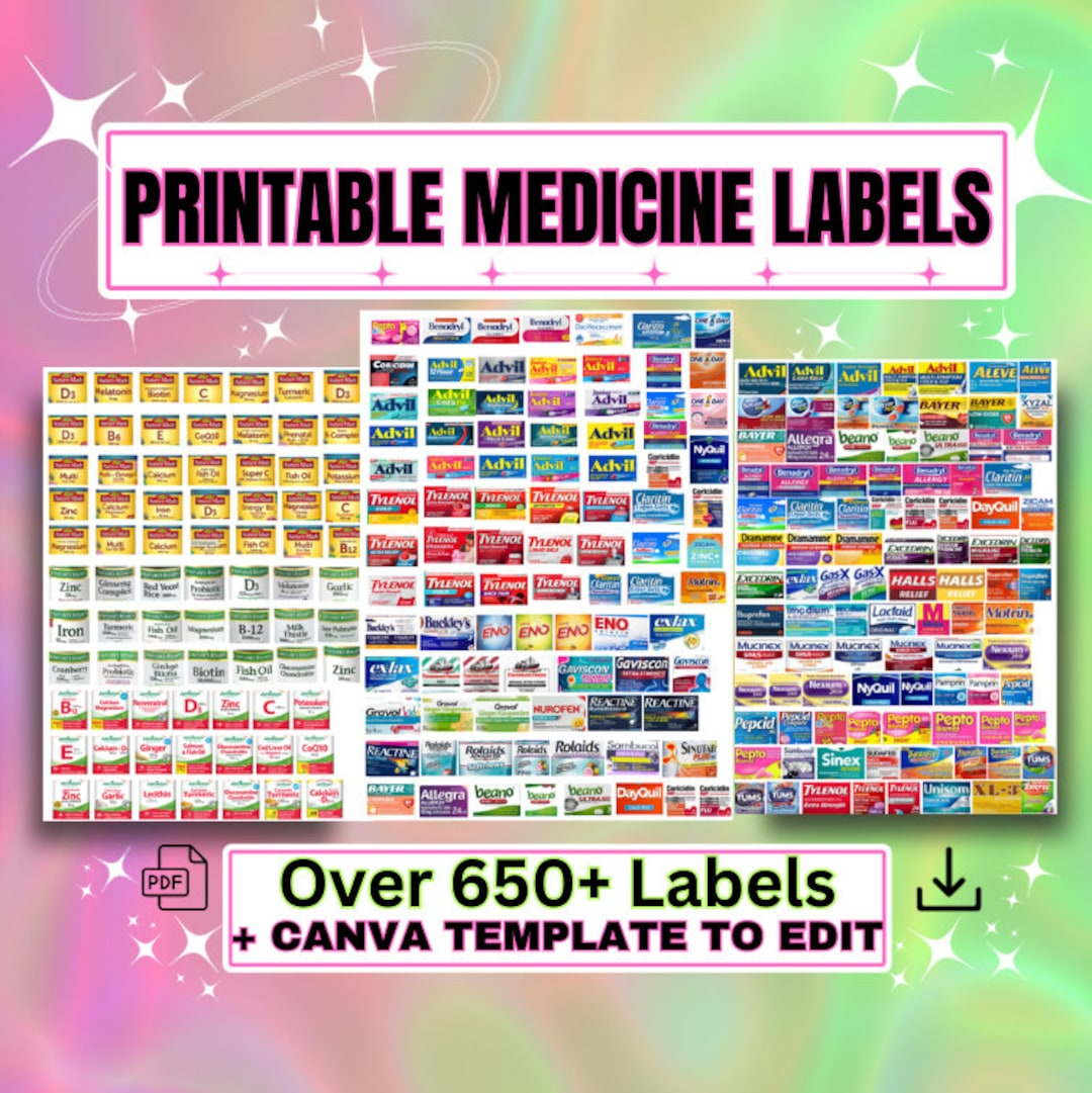 Printable Medicine Labels Pill Container Travel Pill Case Pill Case Pocket Pharmacy Pill Box Labels Medicine Labels Digital Etsy