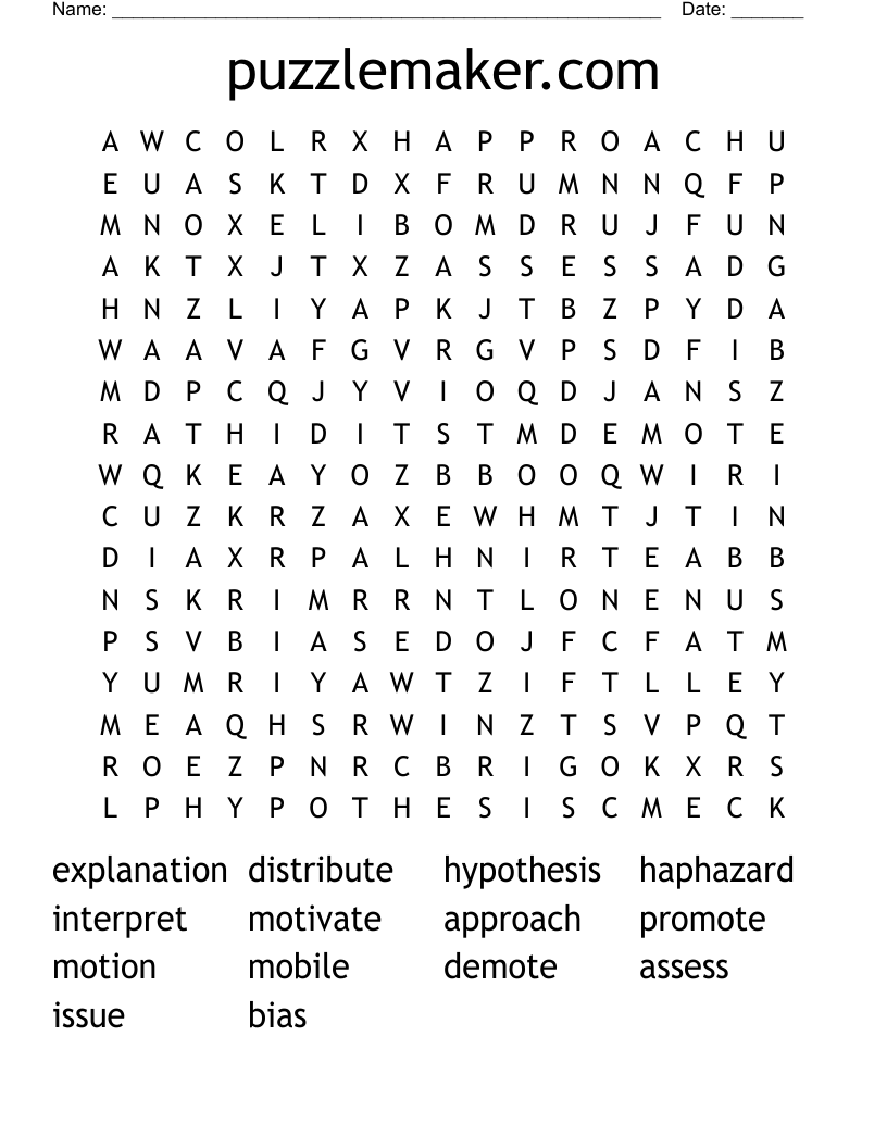 Crossword Puzzle Maker Free and Printable