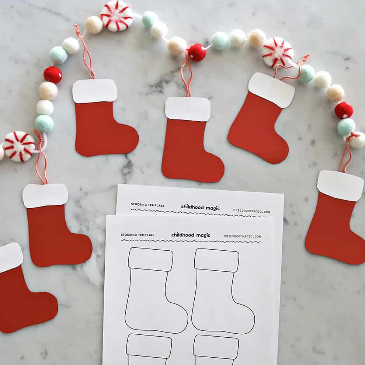 Template Print Free Printable Christmas Stocking Pattern