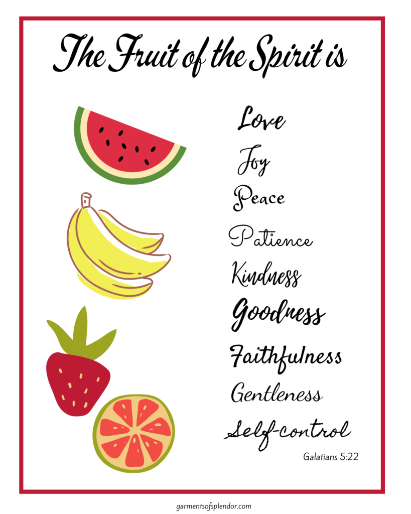Fruit of The Spirit Free Printable