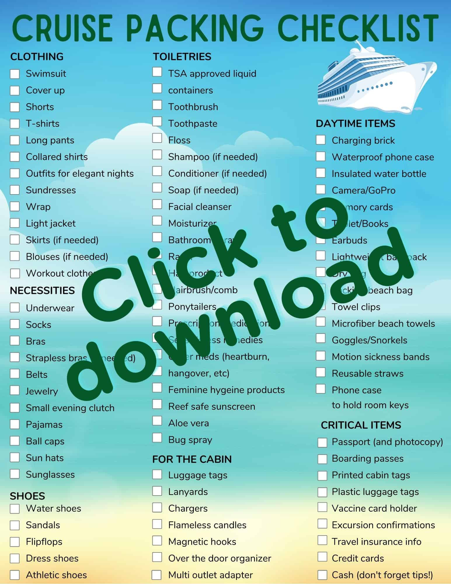 The BEST Cruise Packing List Free Printable Updated For 2023