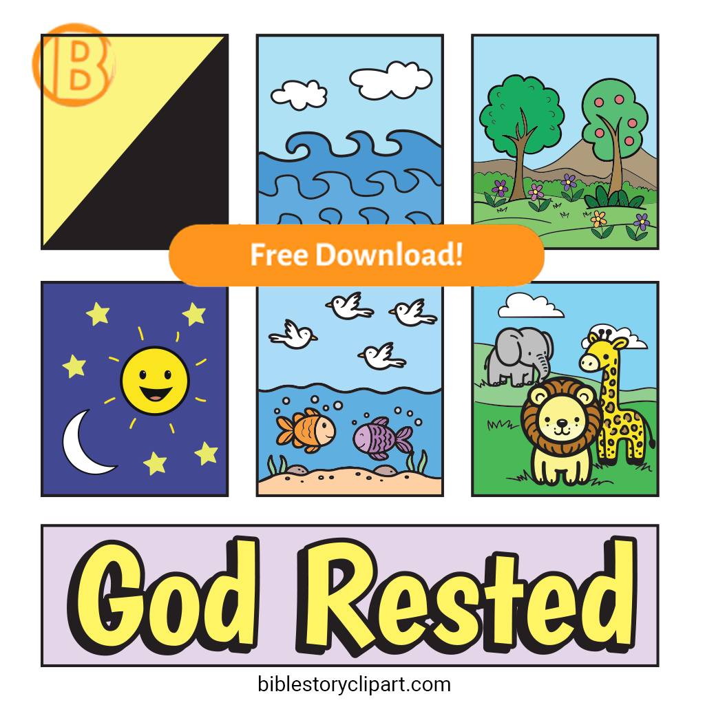 The Seven Days Of Creation Bible Story Clipart