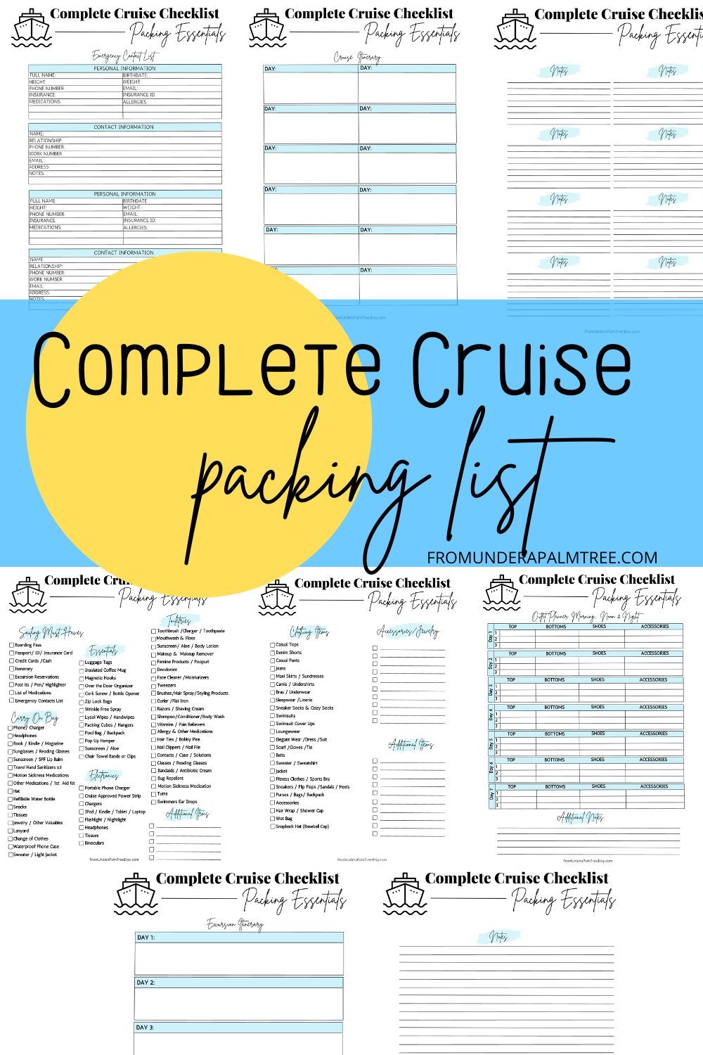 Free Printable Cruise Packing Checklist