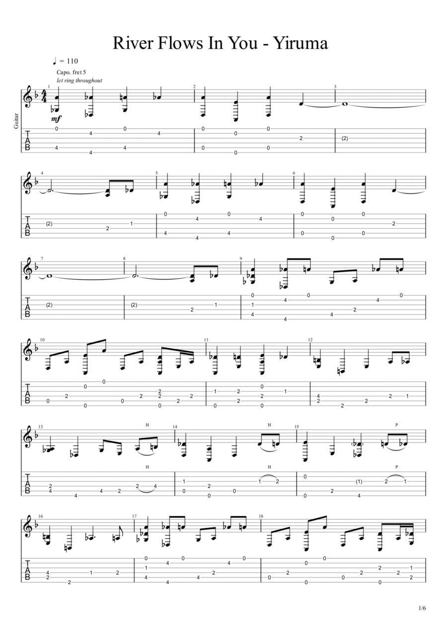 Yiruma River Flows In You Sheet Music To Download And Print